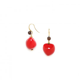 simple hook earrings (red) "Lumbang" - Nature Bijoux