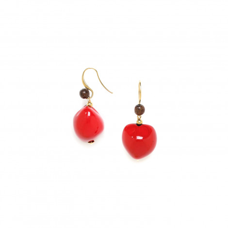 simple hook earrings (red) "Lumbang"