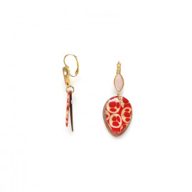 red & brown lip french hook earrings "Piccadilly" - Nature Bijoux