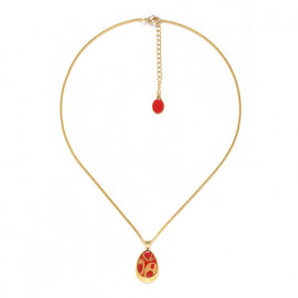 thin necklace with red pendant "Piccadilly" - Nature Bijoux