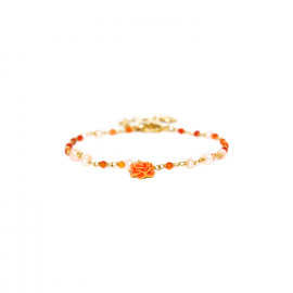 bracelet ajustable mini perles & pampille oeillet d'Inde "Clea" - Franck Herval