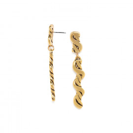 2 elements post earrings (golden) "Shibari" - Ori Tao