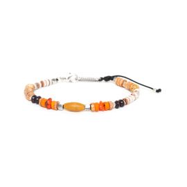 bracelet homme ajustable orange & jaune "Sauvage" - Nature Bijoux