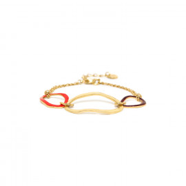 bracelet ajustable 3 anneaux (rouge) "Allegra" - Franck Herval