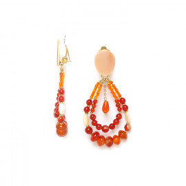 clip earrings drop "Caramel" - Nature Bijoux