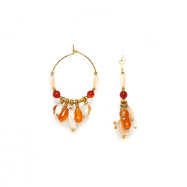 creoles earrings with dangles "Caramel" - Nature Bijoux