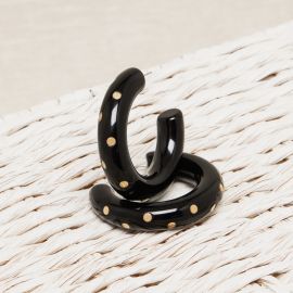 Black Marcelina hoop earrings - Feeka
