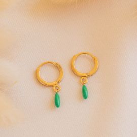 BERRY boucles d'oreilles mini créole-vert - Olivolga Bijoux