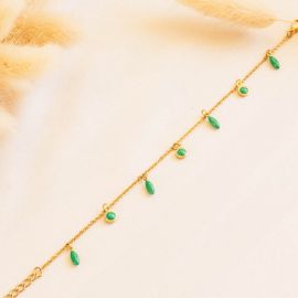BERRY bracelet ajustable multipampilles / vert - Olivolga Bijoux