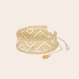 MONTES bracelet with gold, beige and mint beads - Mishky