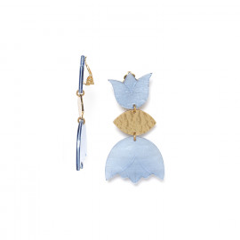 TULIP boucles d'oreilles clips fleur bleue "Les radieuses" - Franck Herval