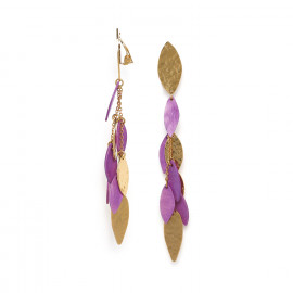 CASCADE boucles d'oreilles clips pampilles violettes "Les radieuses" - Franck Herval