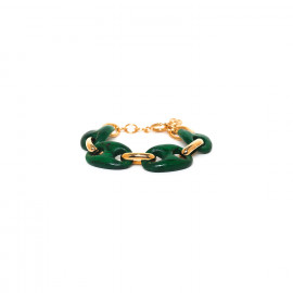 bracelet bois & chaine vert "Kaffe" - Nature Bijoux