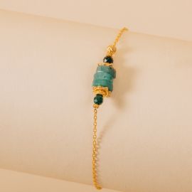 Bracelet chaine "Indira" Emeraude de Colombie - Rosekafé