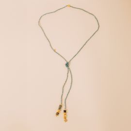 Long tie necklace - Mallard Quartz-Tourmaline - Rosekafé