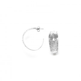 silver creoles earrings "Petales" - Ori Tao