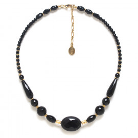 black agate short necklace "Bagheera" - Nature Bijoux