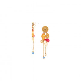 Yellow MOP disc post earring with dangles "Cali" - Franck Herval