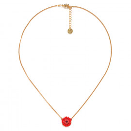 Red gerbera flower short necklace "Ruby" - Franck Herval