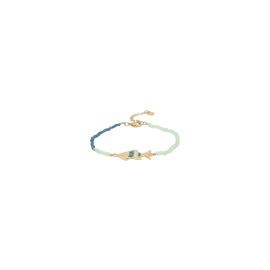 MAKO bracelet ajustable poisson menthe & bleu - Olivolga Bijoux