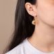 FANNY baroque asymmetrical hoop earrings in Dalmatian jasper - Rosekafé