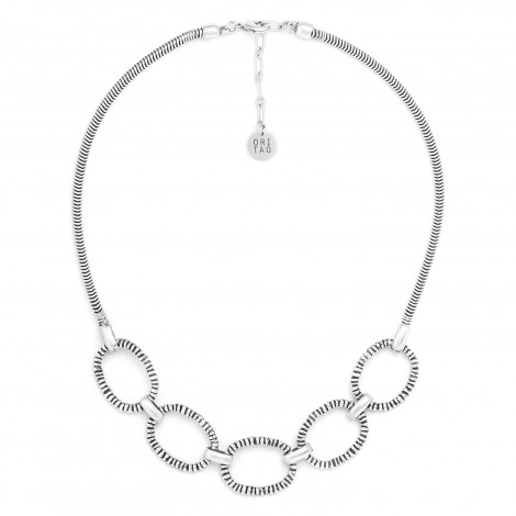 5 rings necklace (silvered) "Biwa"