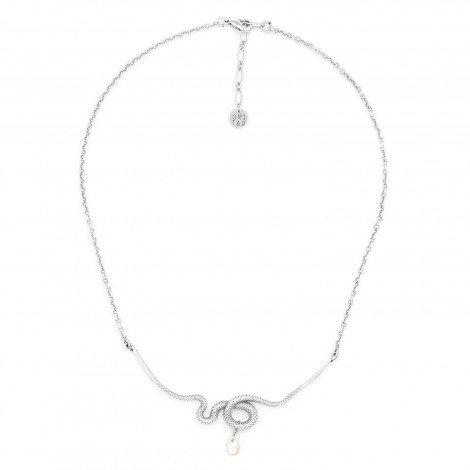 Short snake necklace (silvered) "Venin"