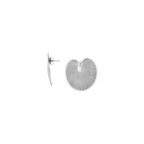 Leaf post earrings (silvered) "Palmspring"