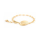 Bracelet ajustable pampille feuille (doré) "Palmspring" - Ori Tao