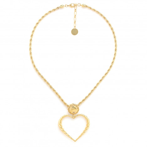 Big heart pendant necklace (golden) "Merida"