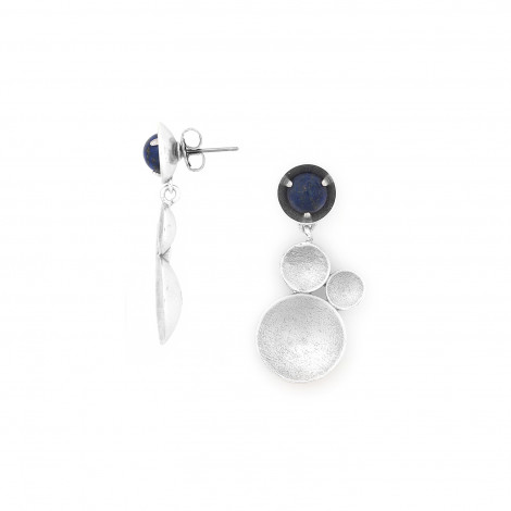 Post earrings wit lapis top (silvered) "Jimili"