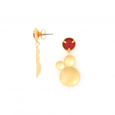 Post earrings with agate top (golden) "Jimili"