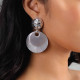 White MOP post earrings (silvered) "Disco" - Ori Tao