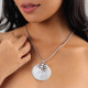 White MOP pendant necklace (silvered) "Disco" - Ori Tao