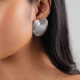 Boucles d'oreilles poussoir feuille (argenté) "Palmspring" - Ori Tao