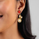 Post earrings with agate top (golden) "Jimili" - Ori Tao