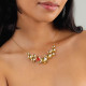 Short necklace with agate cab (golden) "Jimili" - Ori Tao