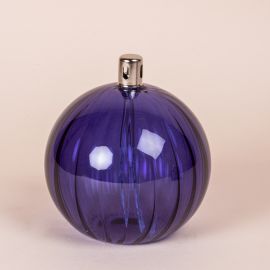 Lampe à huile Sphère M striée bleu majorelle - Bazardeluxe
