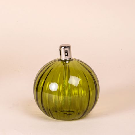 Sphere oil lamp S striated Green olive